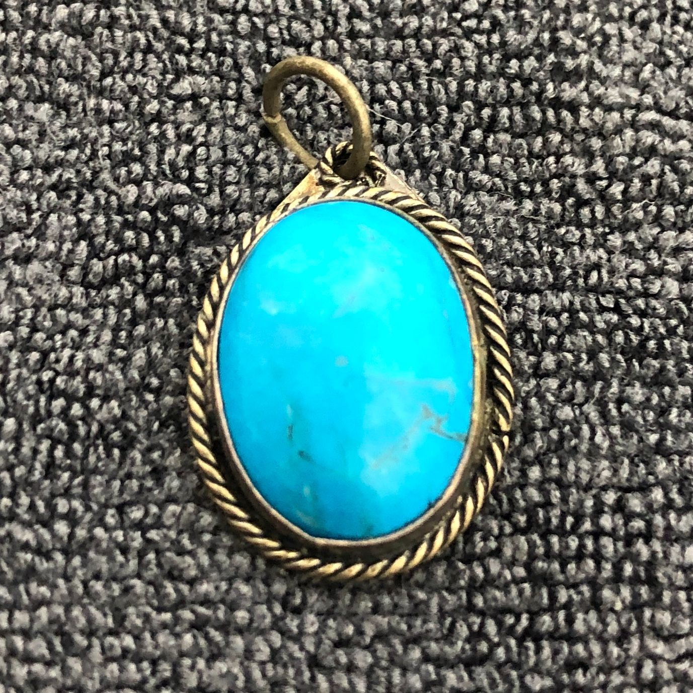 【sterling刻印】ターコイズ ペンダントトップ ブルーバードターコイズ (クロウスプリングス) ペンダントトップ