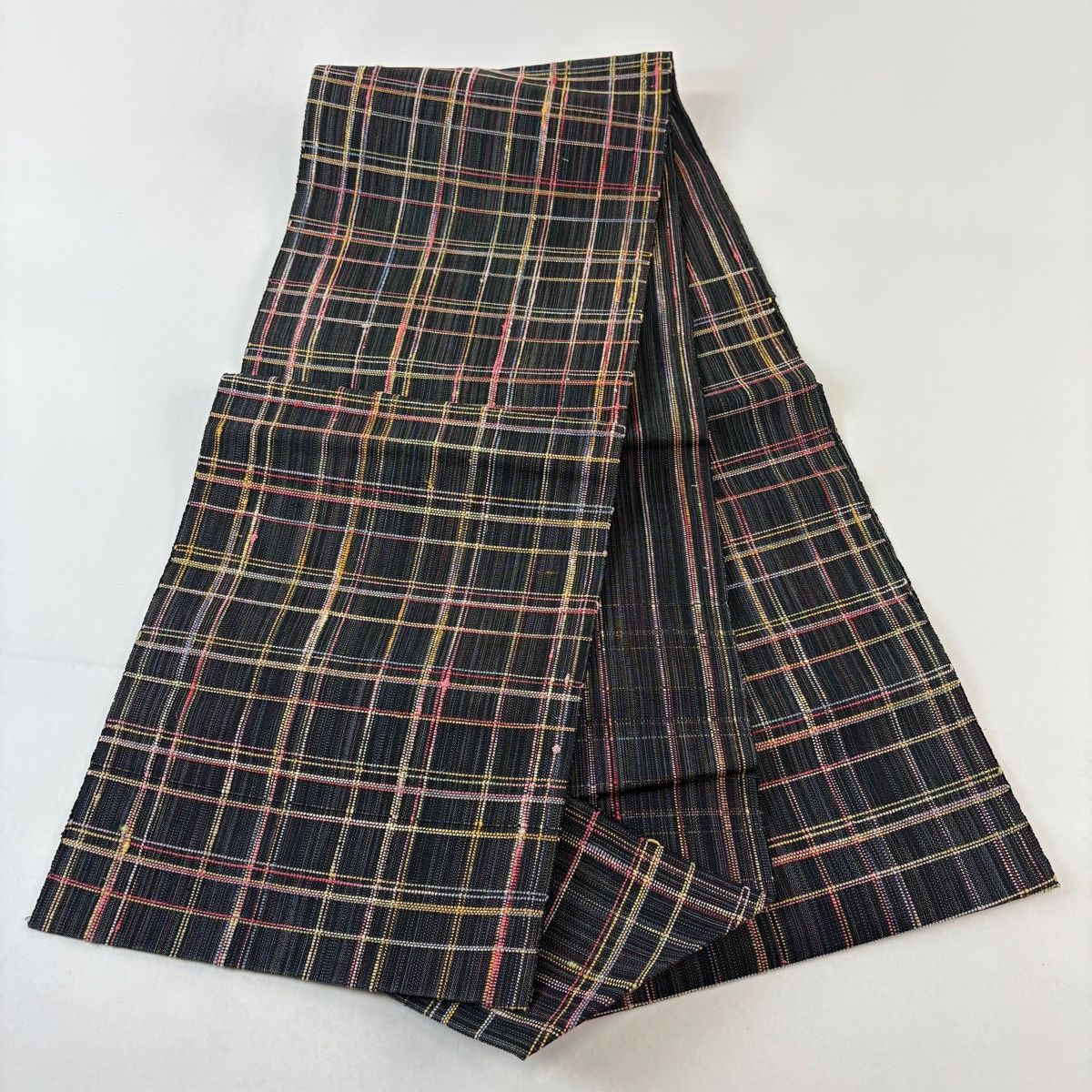 名古屋帯 秀品 八寸名古屋帯 松葉仕立て 格子 黒 正絹 【中古】 - メルカリ