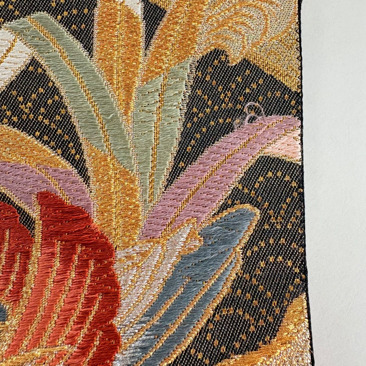 袋帯 秀品 草花 鴛鴦 刺繍 金銀糸 銀色 六通 正絹 【中古】 - メルカリ