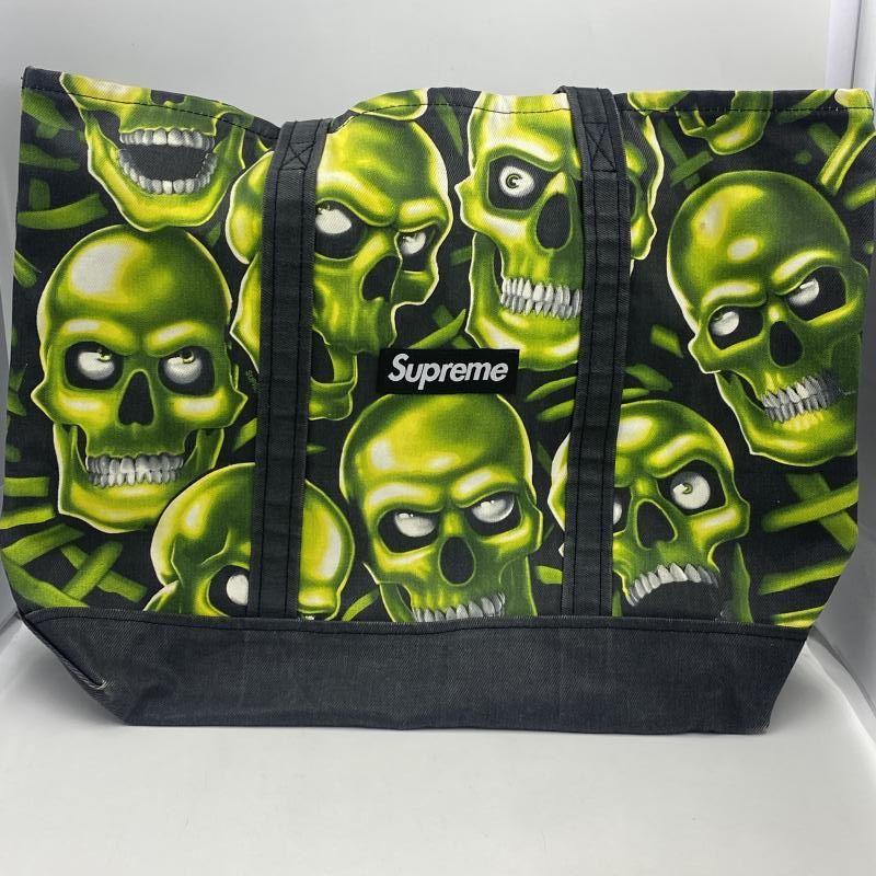 中古】シュプリーム Supreme 18ss Skull Pile Denim Tote ブラック