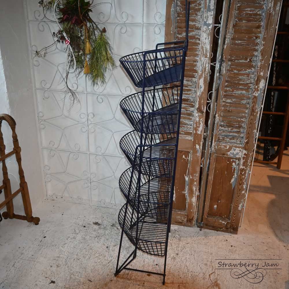 L3710-30-1 英国アンティーク ベジタブルラック 収納ラック ワイヤー