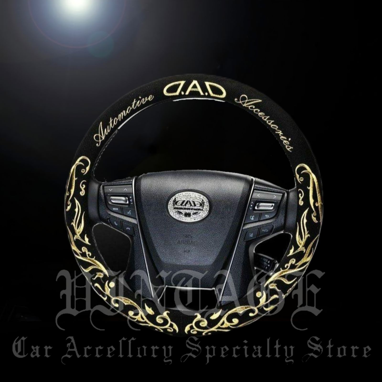D.A.D ステアリングカバー アラベスク ゴールド Sサイズ DAD