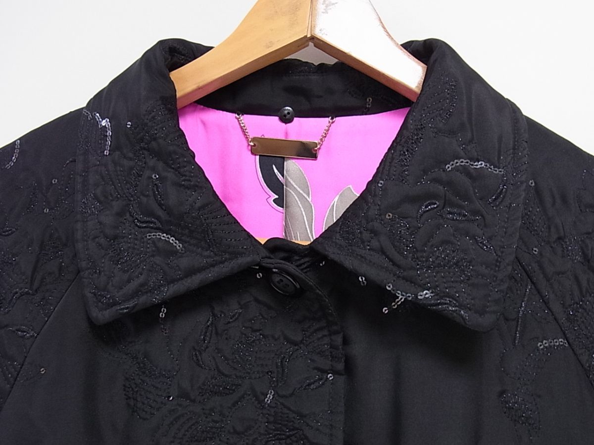 参考定価30万円☆LEONARD レオナール フォックスファー付 シルク100