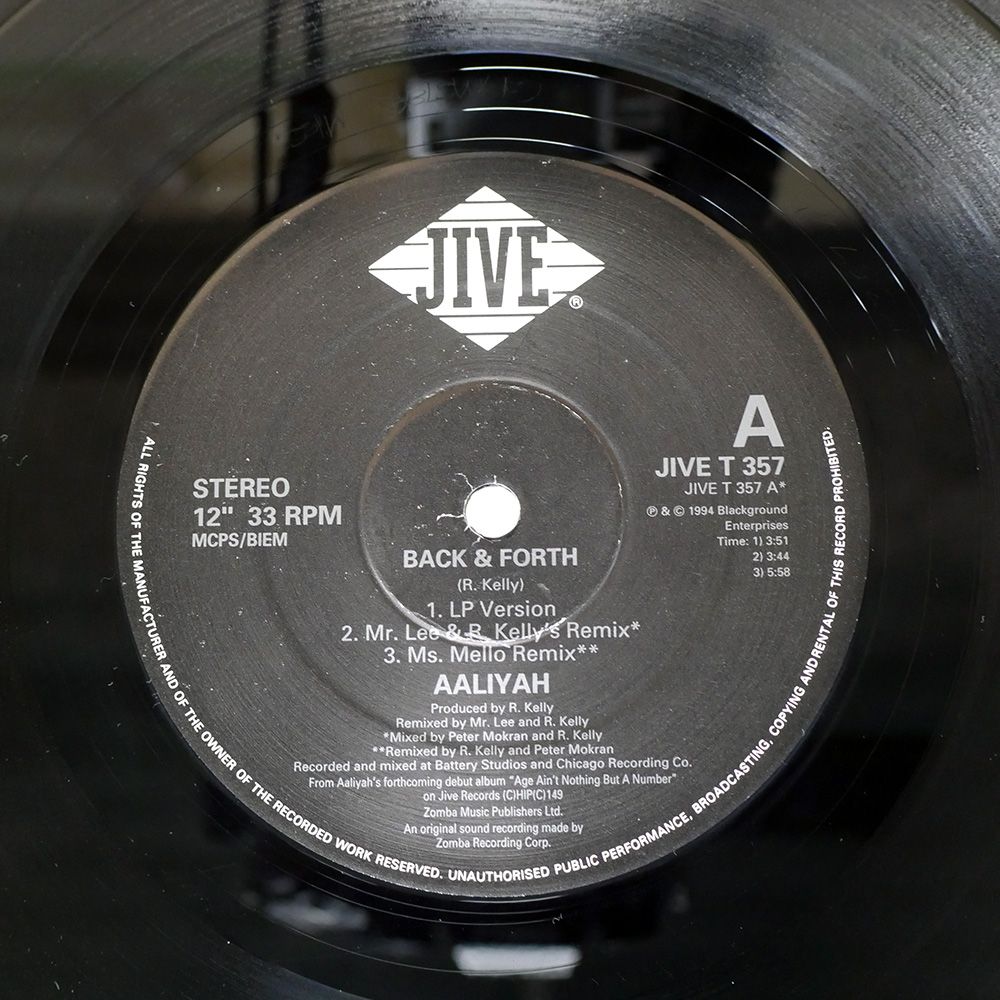 英 UK盤 AALIYAH/BACK&FORTH/JIVE JIVET357 12 - メルカリ