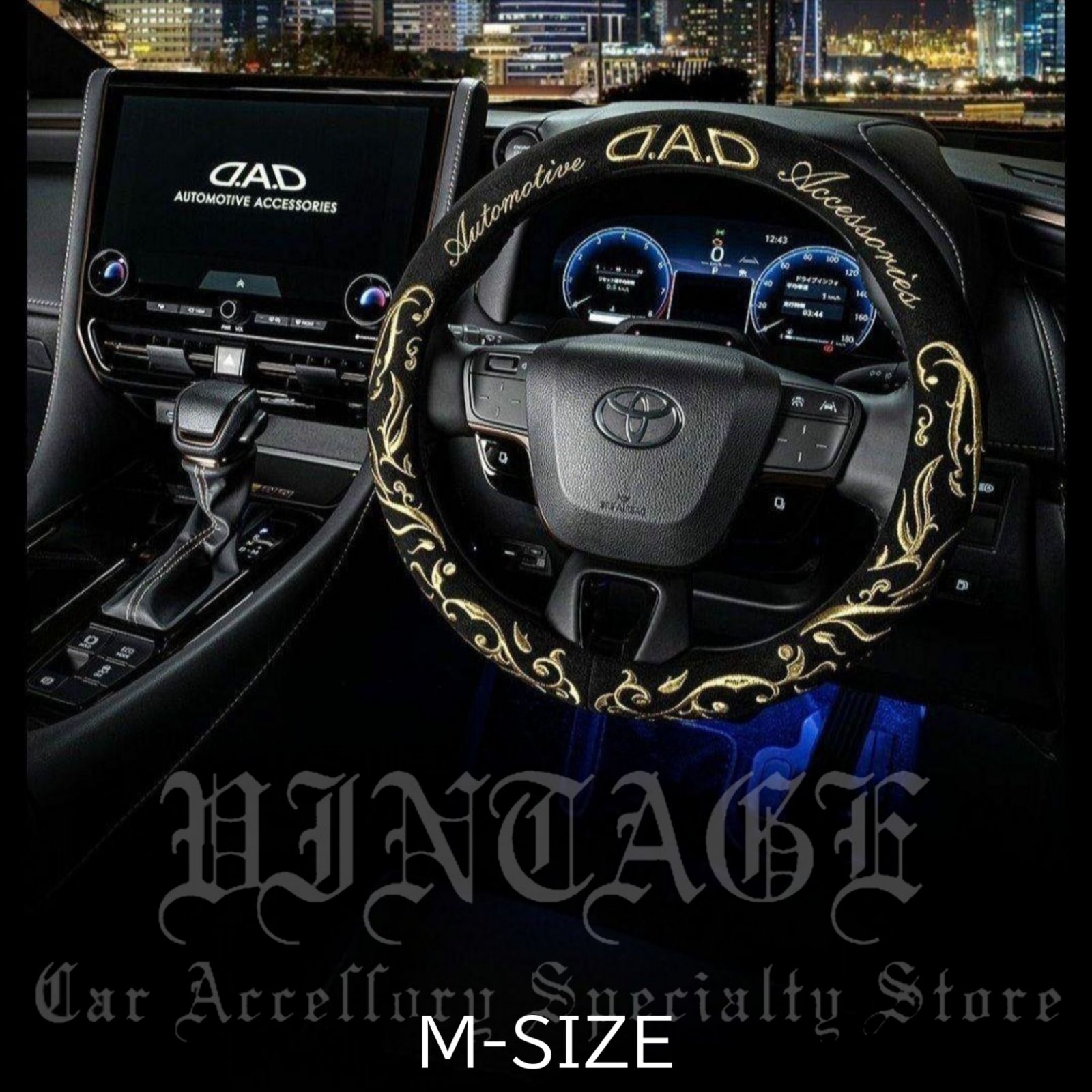D.A.D ステアリングカバー アラベスク ゴールド Mサイズ DAD 