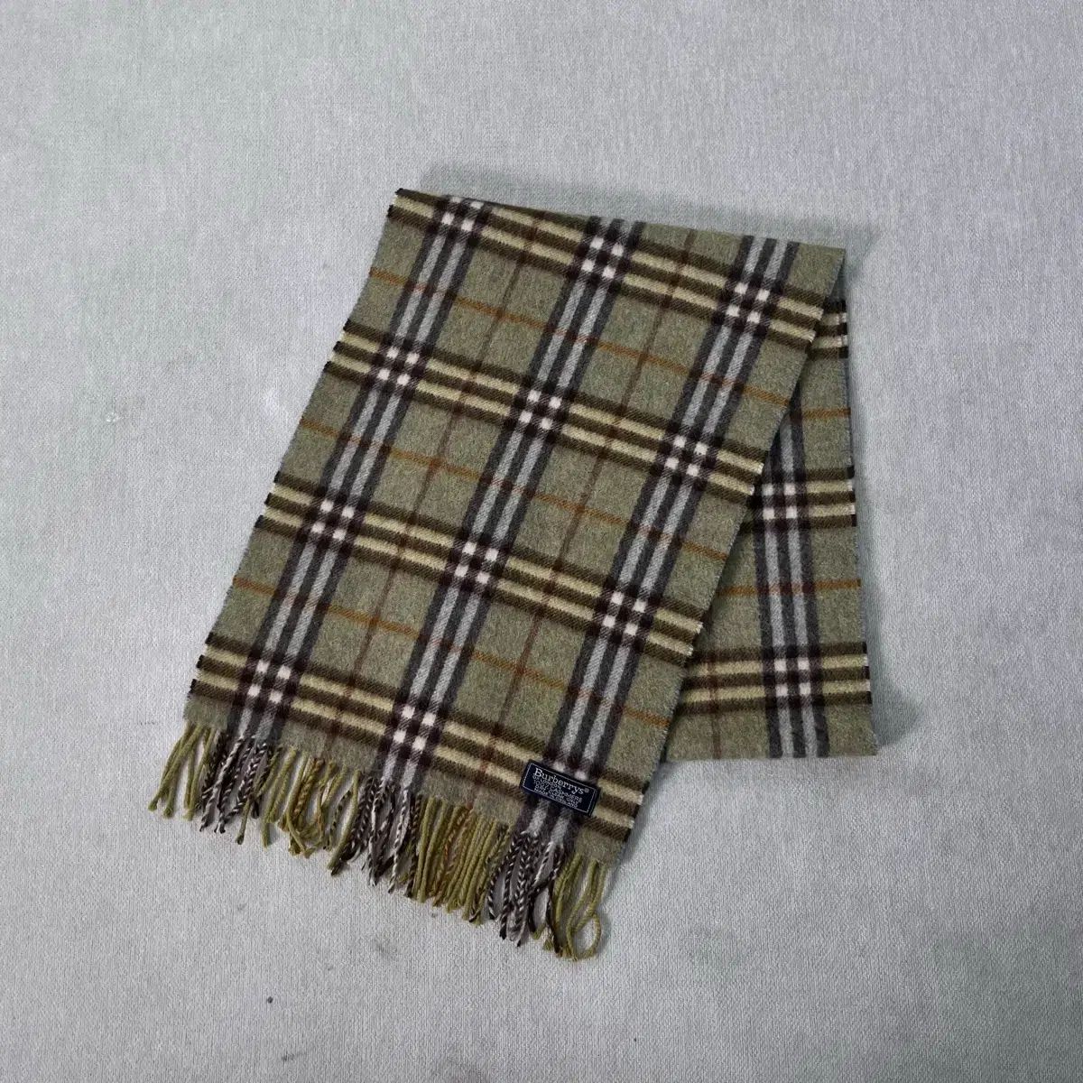 BURBERRY カシミヤ マフラー グリーンチェック Burberry カシミア
