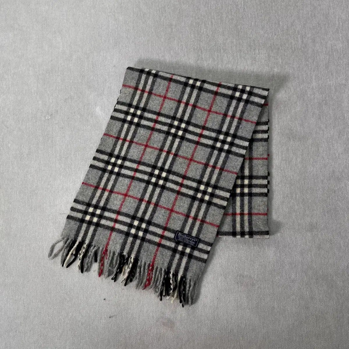 BURBERRY バーバリー ノヴァチェック ラムウール グレー マフラー