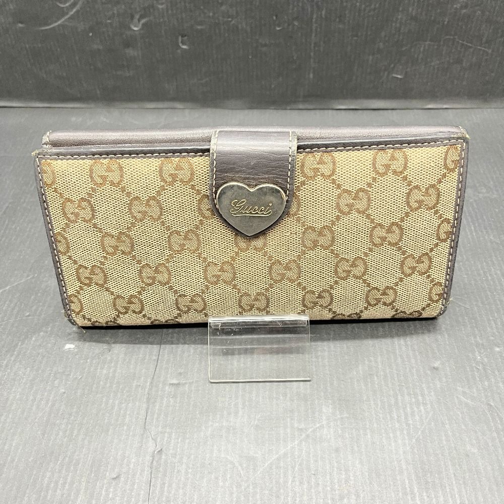 06w16306 グッチ GUCCI Wホック 長財布 GGキャンバス レザー ハート