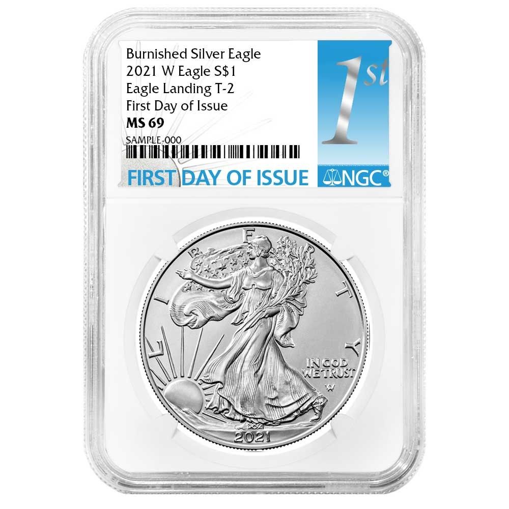 2021-W バーニッシュド 1ドル タイプ2 アメリカンシルバーイーグル NGC