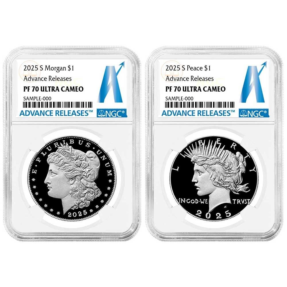 2025-S プルーフ 1ドル モルガン＆ピース シルバー ダラー 2枚セット