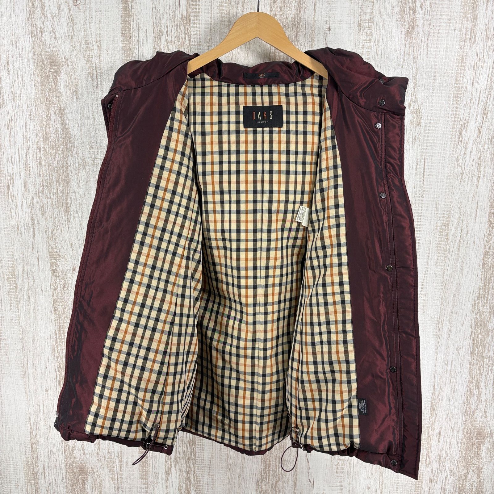 DAKS ダックス 定番チェック フォックスファー フード付き 玉虫 高級