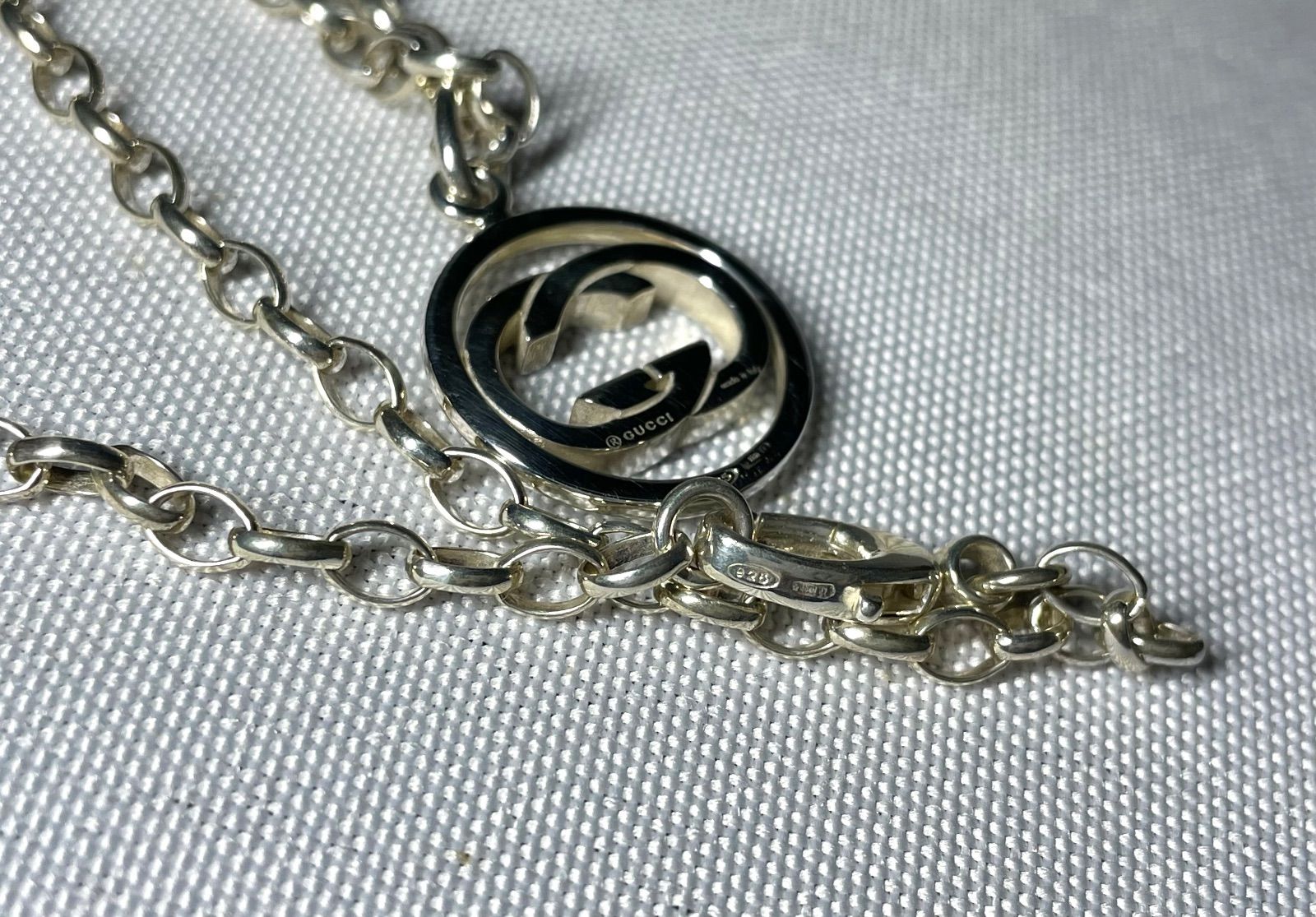 GUCCI グッチ インターロッキングG ダブルG ペンダントトップ チェーン