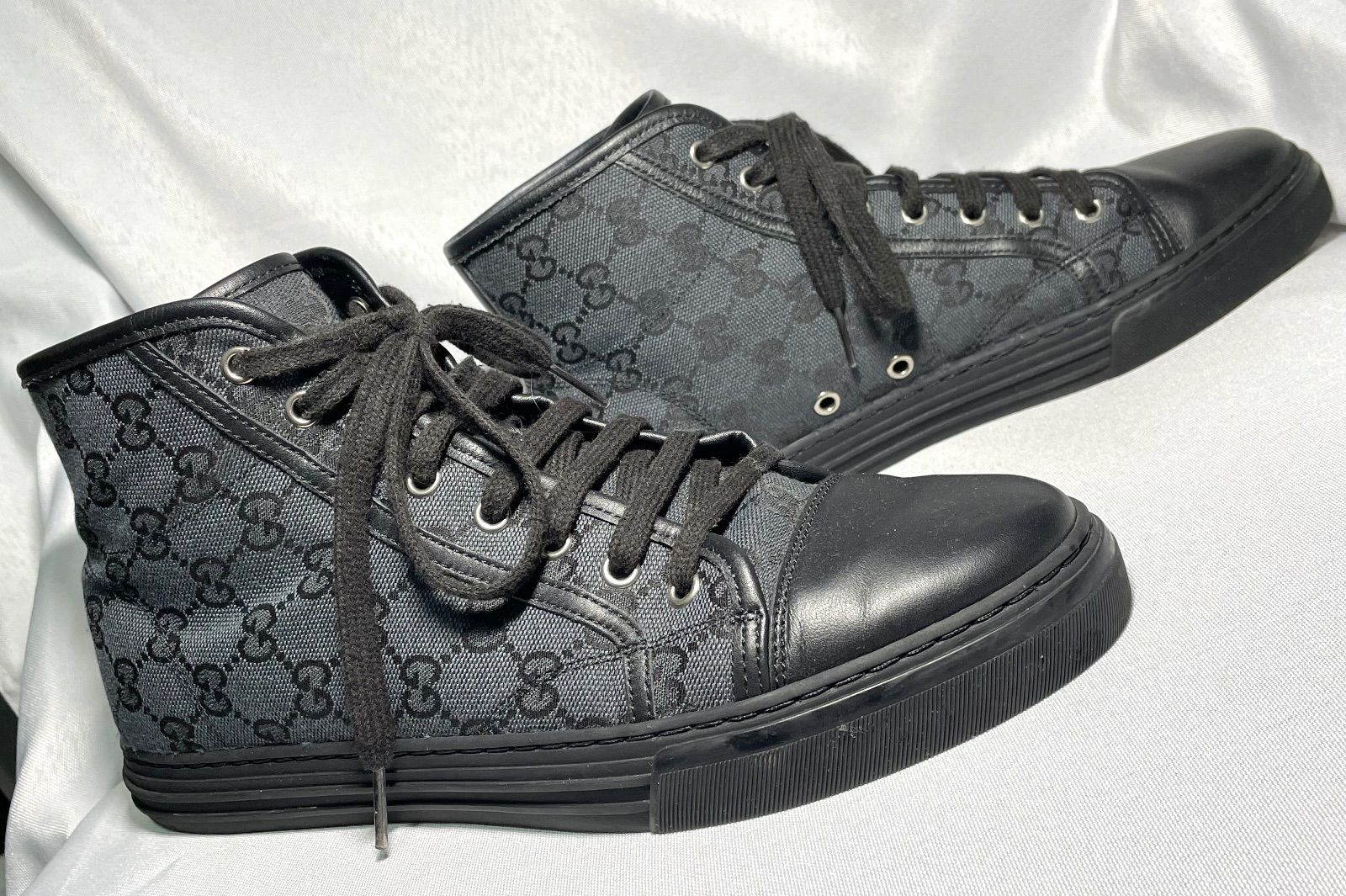 GUCCI グッチ インターロッキング GGデザイン キャンバス＆ブラック