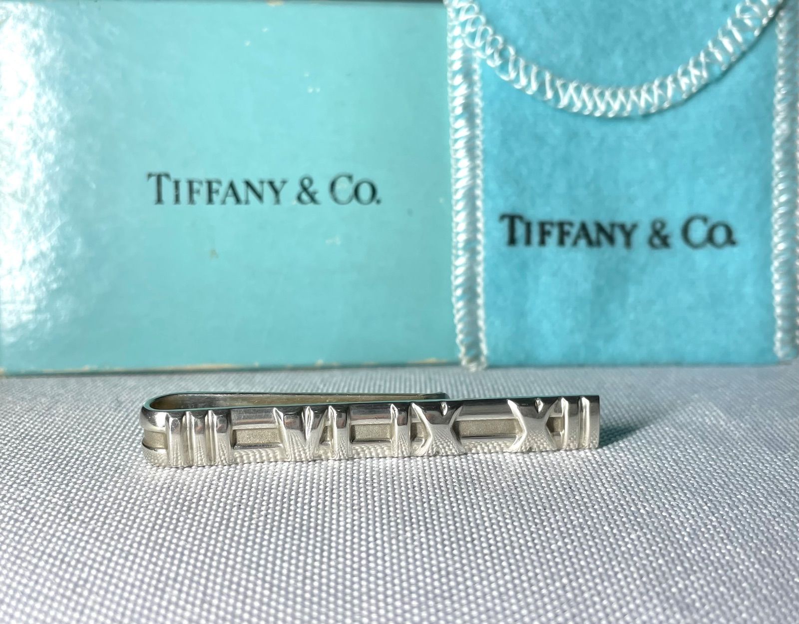 Tiffany& Co. ティファニー ネクタイ ブラック グレー ローマ数字柄 kbnet2019v1_ss77160