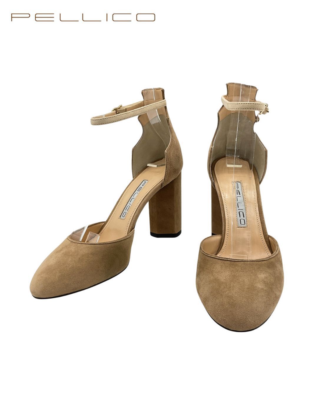 未使用 PELLICO ペリーコ 2964 ROSA 90 SC スエードアンクルストラップ