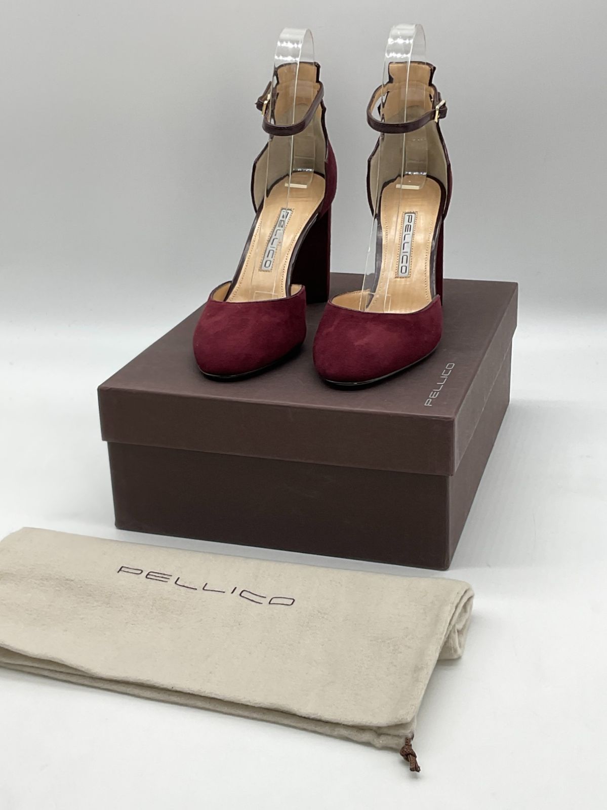 未使用 PELLICO ペリーコ 2964 ROSA 90 SC スエードアンクルストラップ