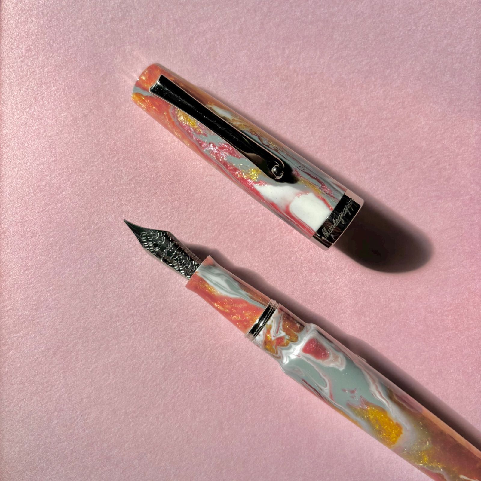  スペシャル エディション モンテグラッパ タルヴィジウム パリス イン ブルーム 花咲けるパリ 細 EF シルバートリム 品 再入荷なし 万年筆 万年筆 インク