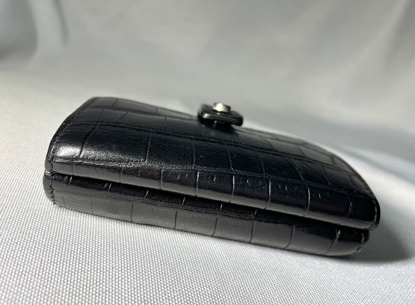 美品 Saint Laurent Paris サンローランパリ 三つ折りレザー財布 黒