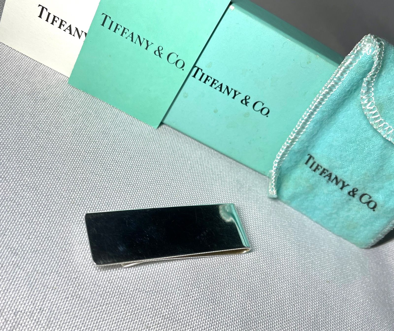 TIFFANY ティファニー 鏡面スターリングシルバー SV925 マネークリップ 財布 ウォレット 札挟み カードケース 付属品あり