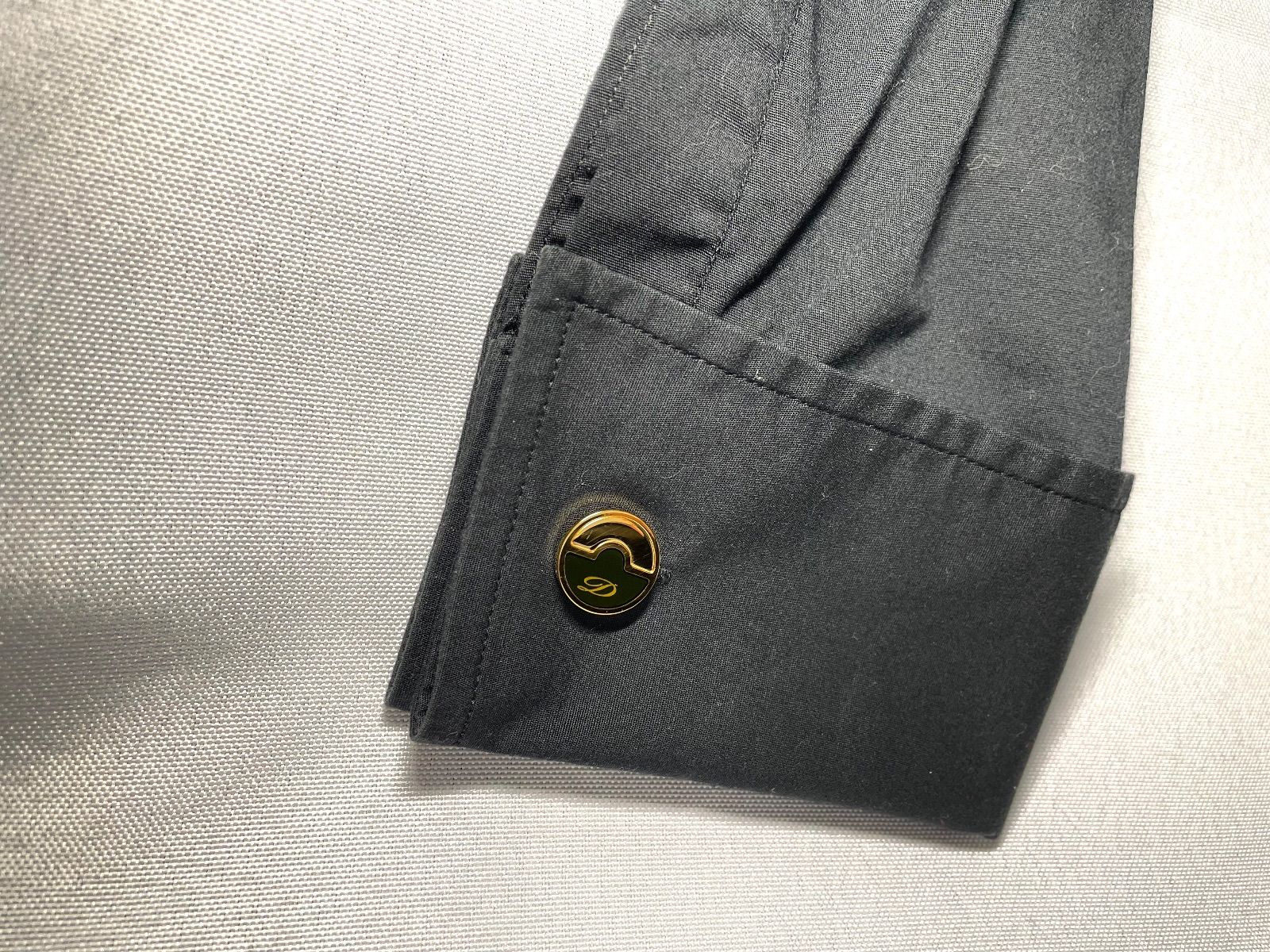 美品 S.T.Dupont デュポン Dロゴ ダークカーキ系＆ゴールド オーバル