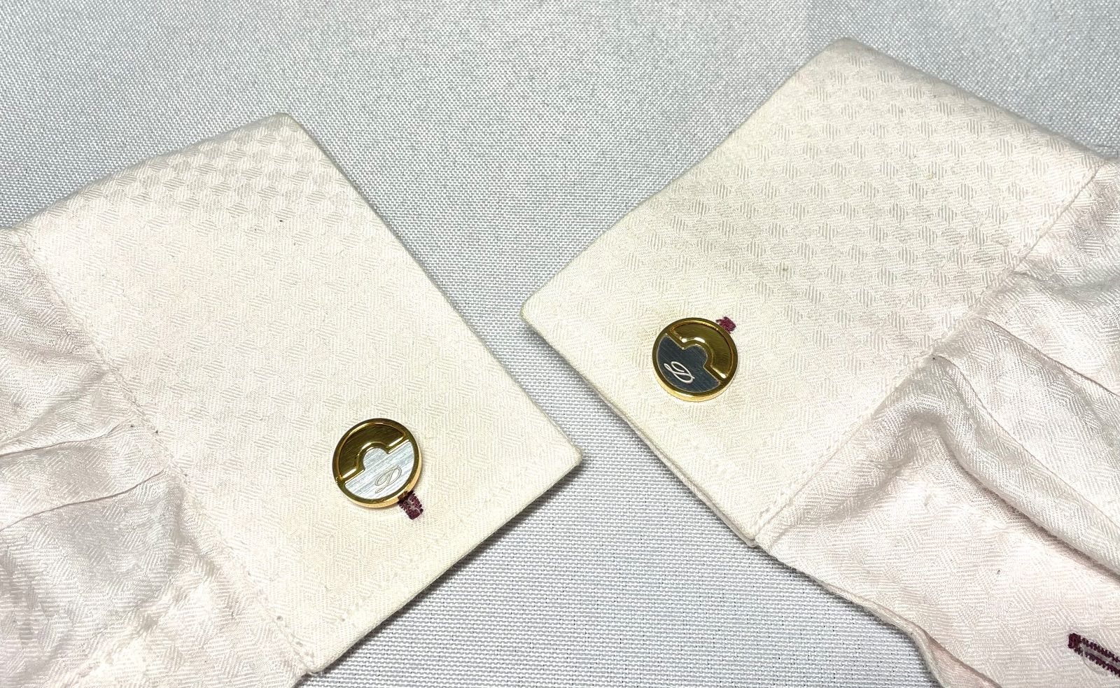 美品 ストア S.T.Dupont デュポン Dロゴ 艶消しシルバー＆ゴールド