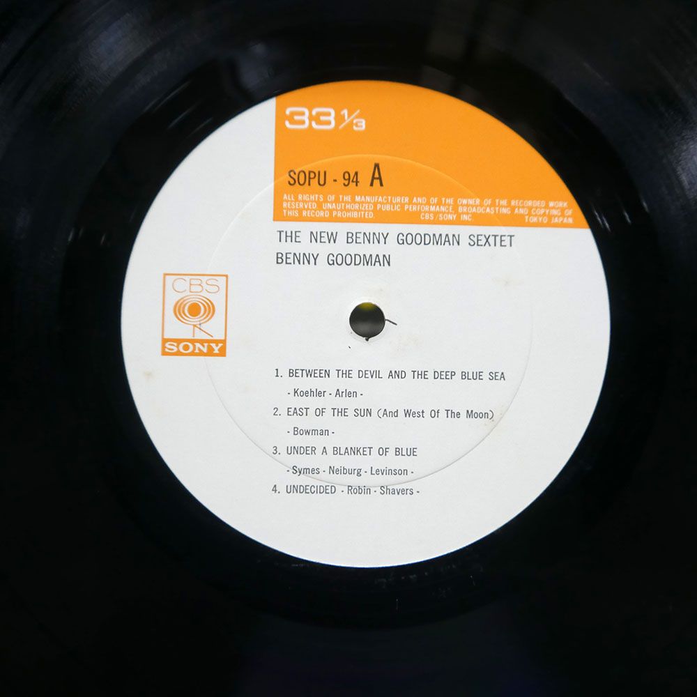 国内盤 BENNY GOODMAN SEXTET/NEW BENNY GOODMAN SEXTET/CBS/SONY LP
