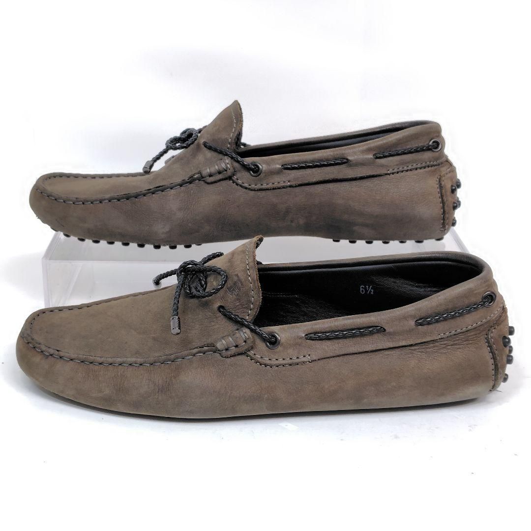 TOD'S トッズ モカシン ドライビングシューズ　メンズグレー6.5 [美品] TOD'S トッズ モカシン ドライビングシューズ メンズグレー6.5 [美品]