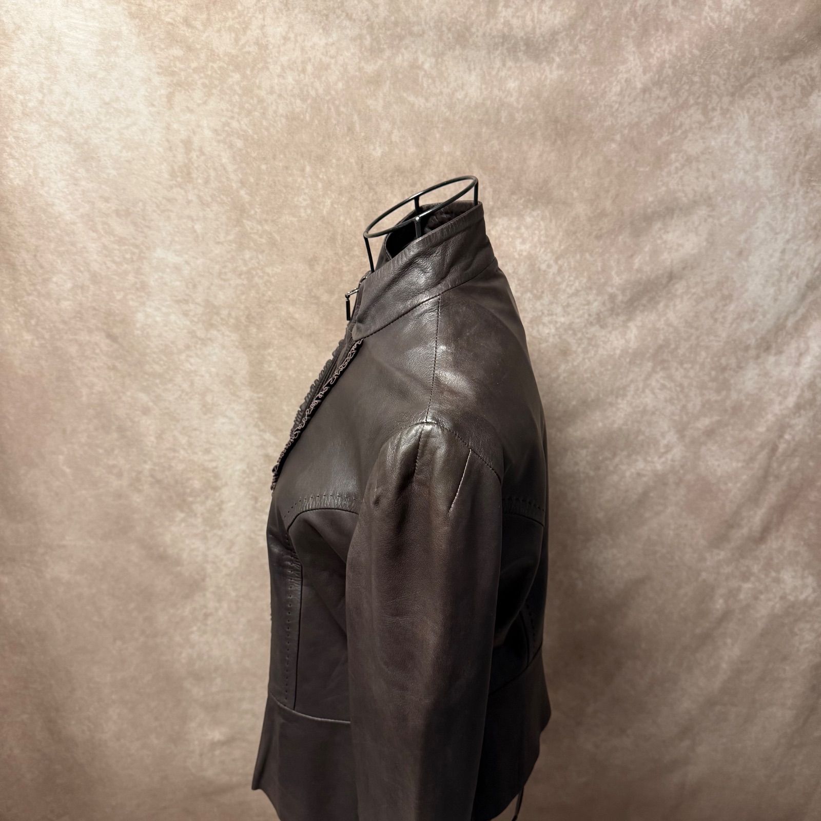 マックスマーラー ウィークエンド ショップ ダークブラウン レザー