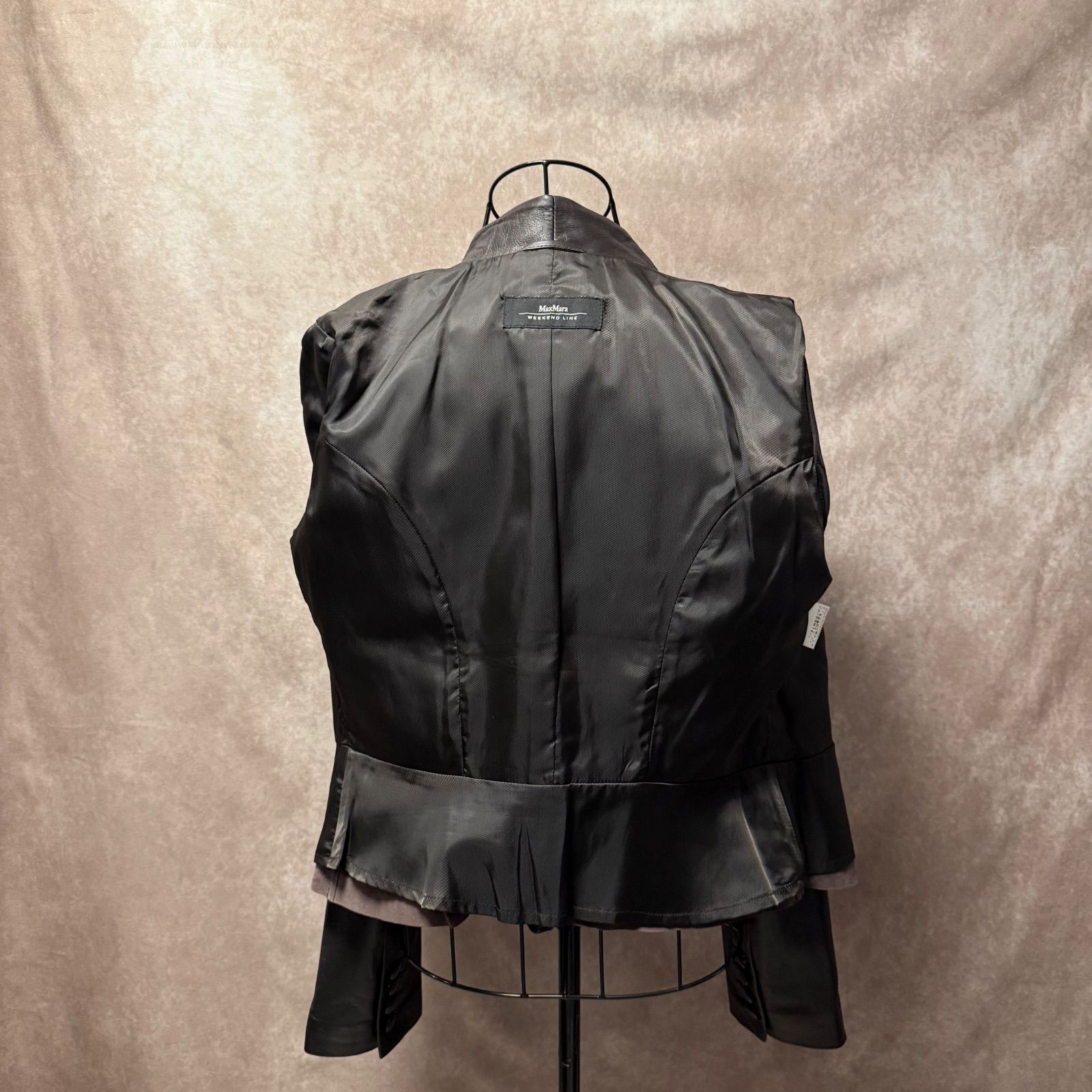 マックスマーラー ウィークエンド ダークブラウン レザージャケット