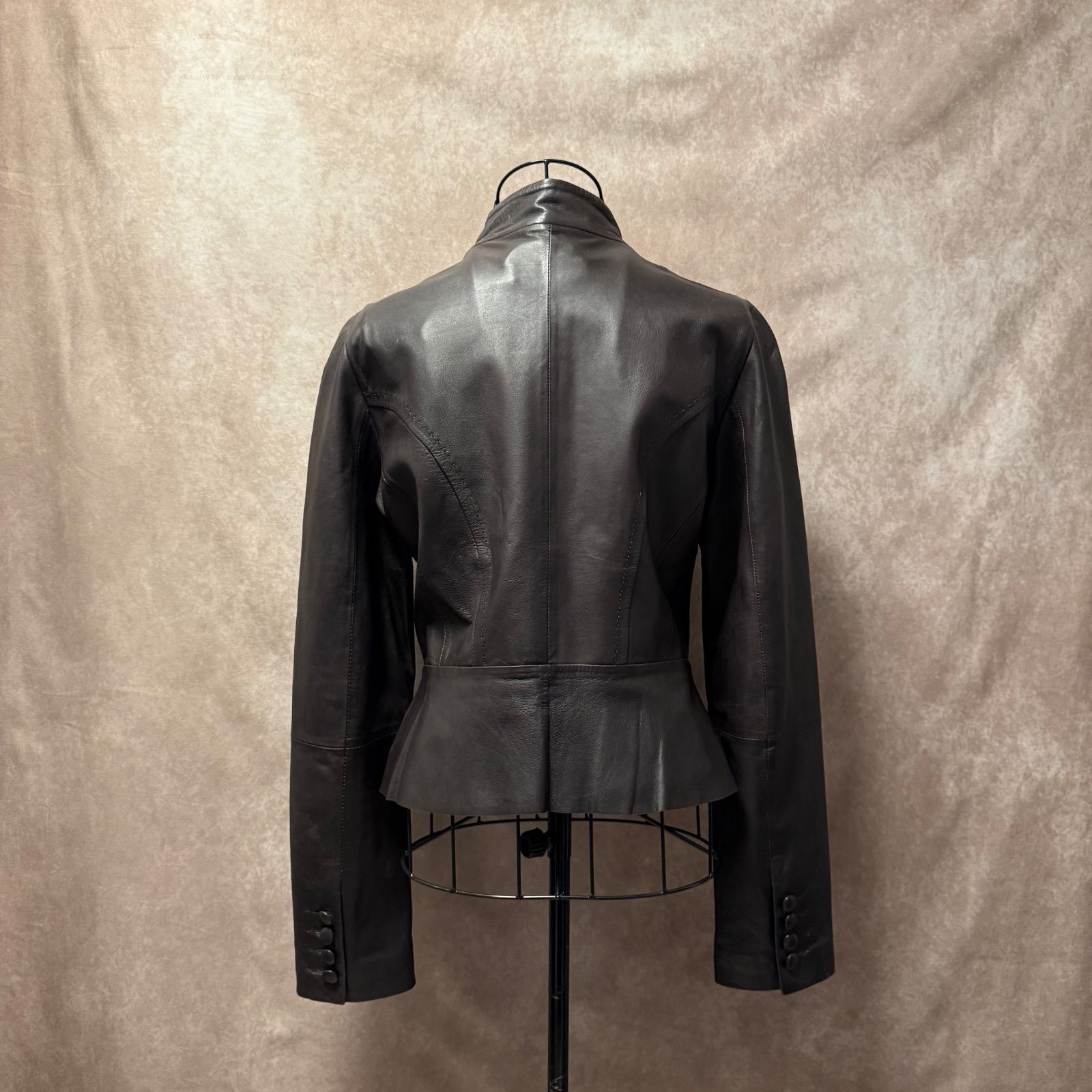 マックスマーラー ウィークエンド ショップ ダークブラウン レザー