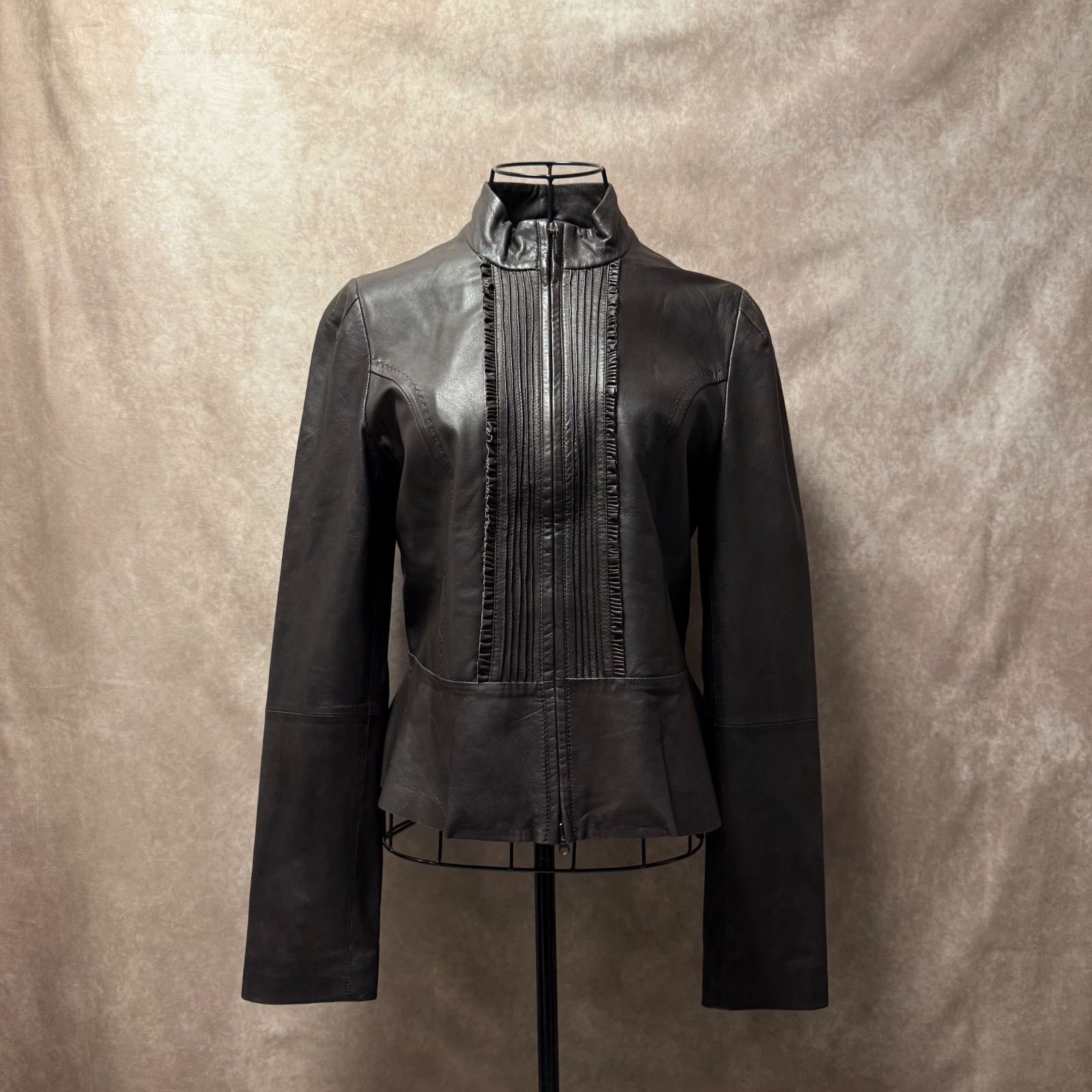 マックスマーラー ウィークエンド ダークブラウン レザージャケット