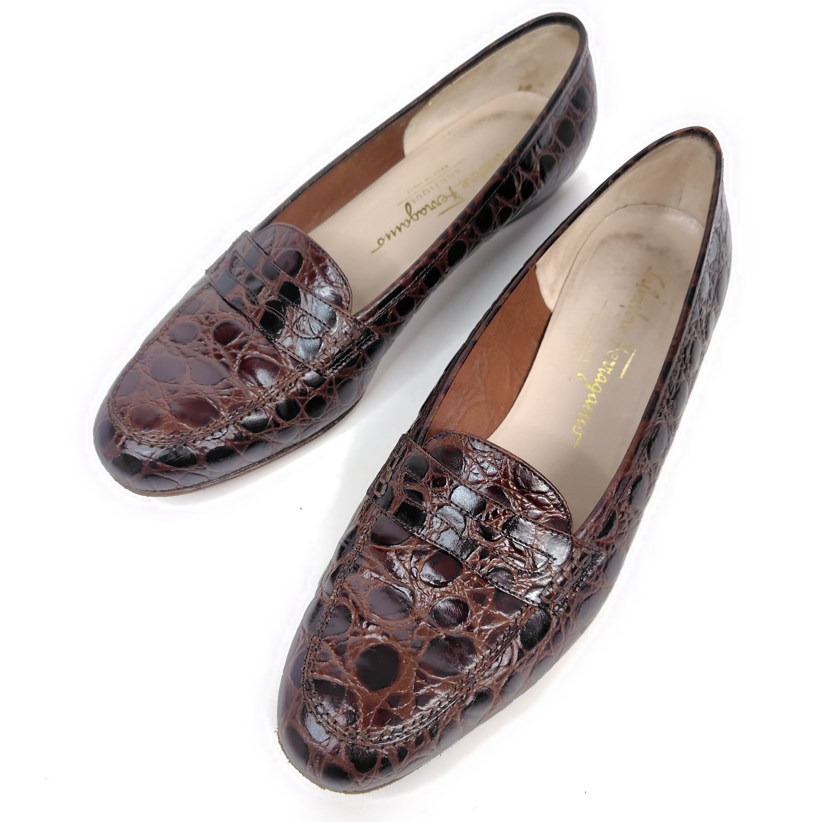 Salvatore Ferragamo 24cm フェラガモ パンプス 7C コインローファー