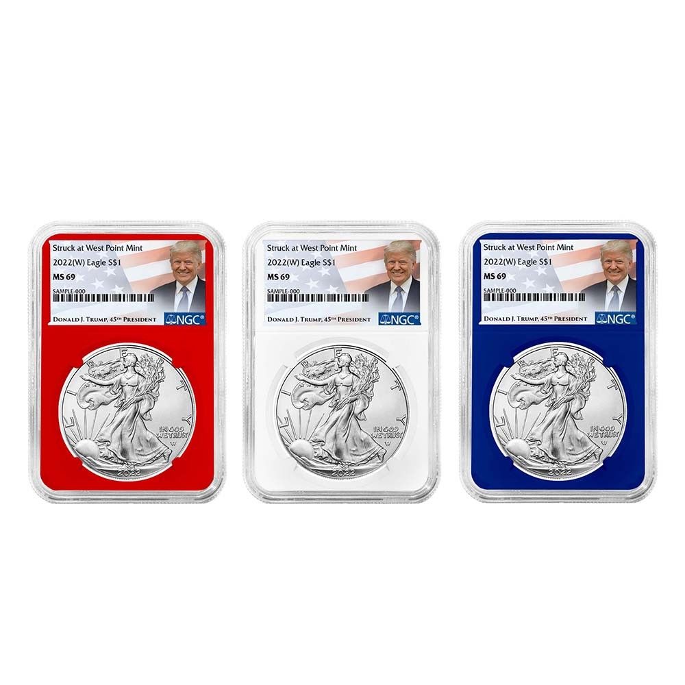 2022年 (W) 1ドル アメリカン シルバー イーグル 3枚セット NGC MS69