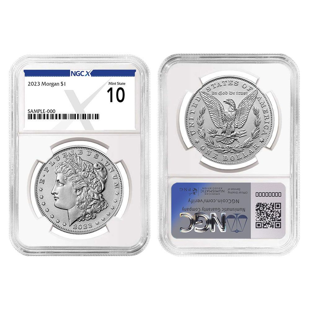 2023年 1ドル モルガン＆ピース シルバーダラー 2枚セット NGCX MS10 X