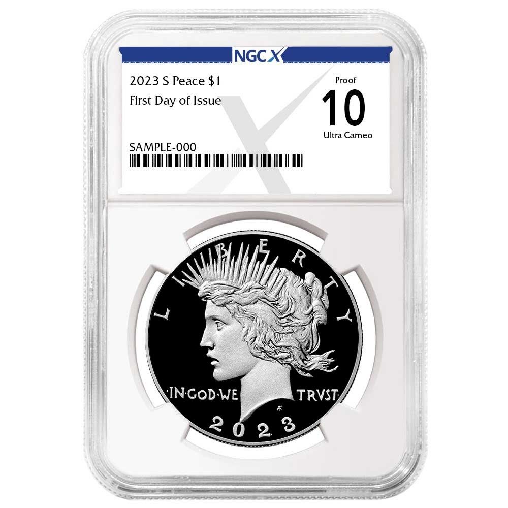 1箱❣️金粒か銀粒2400粒　最安値 2023-S プルーフ 1ドル 平和銀貨 NGCX PF10UC FDI X ラベル - メルカリ