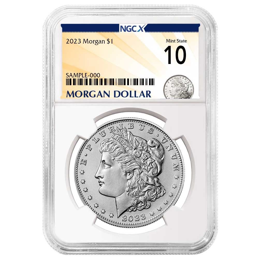 2023年 1ドル モルガン シルバー ダラー NGCX MS10 モルガン Xラベル