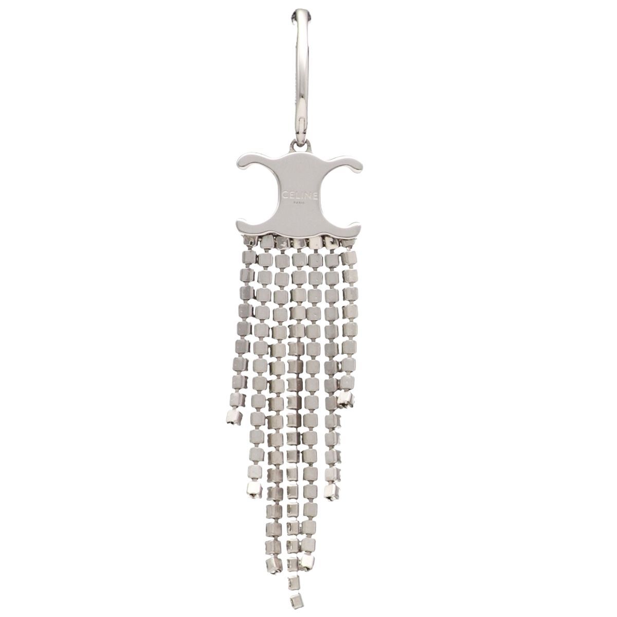 中古】 CELINE セリーヌ トリオンフ ラインストーンフリンジピアス