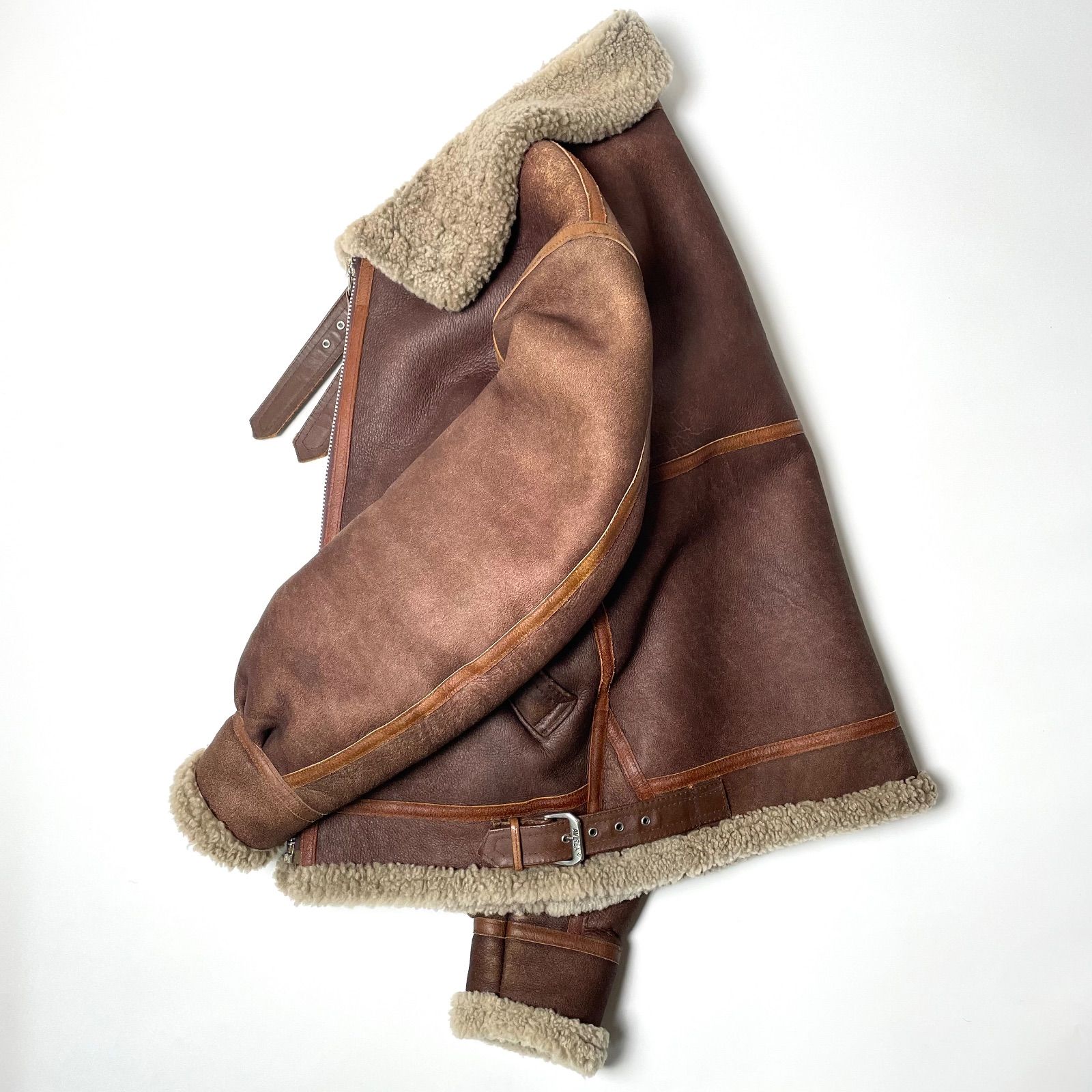 米国製】AVIREX ムートンジャケット B-3 茶 40 フライトジャケット