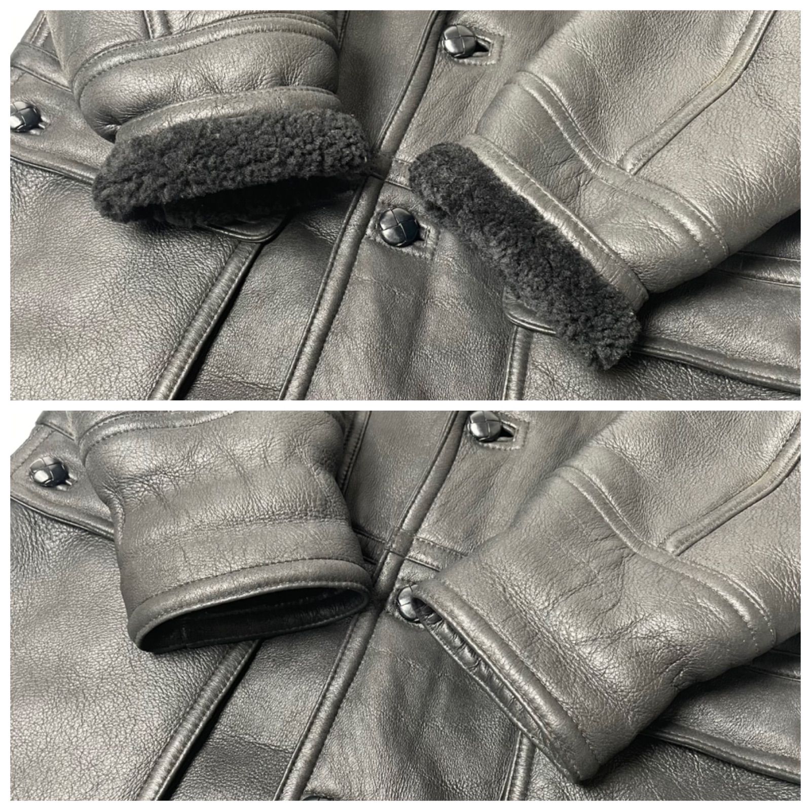 羊革】ハーレーダビッドソン レザージャケット 黒 M リアルムートン