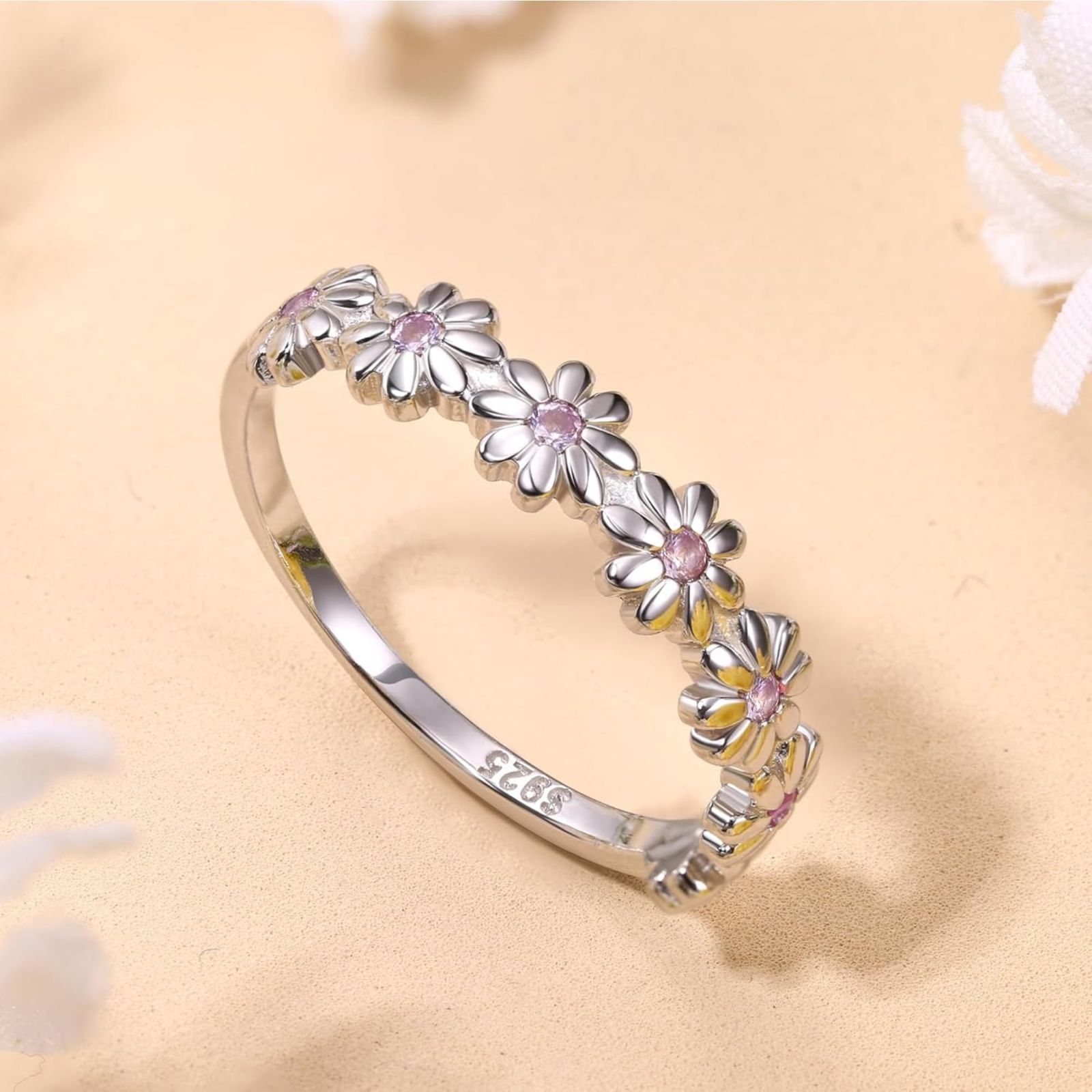 ete K10 YG デイジー ウェーブ フラワー 花 リング 13号 ete エテ