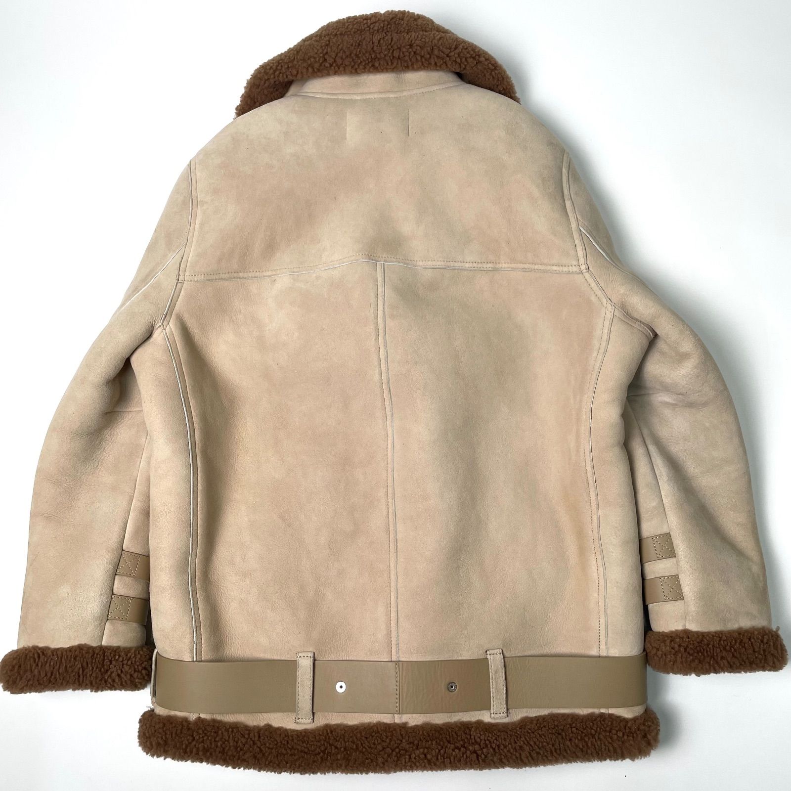 羊革】Acne Studios リアルムートンライダース 36 ベージュ 本革