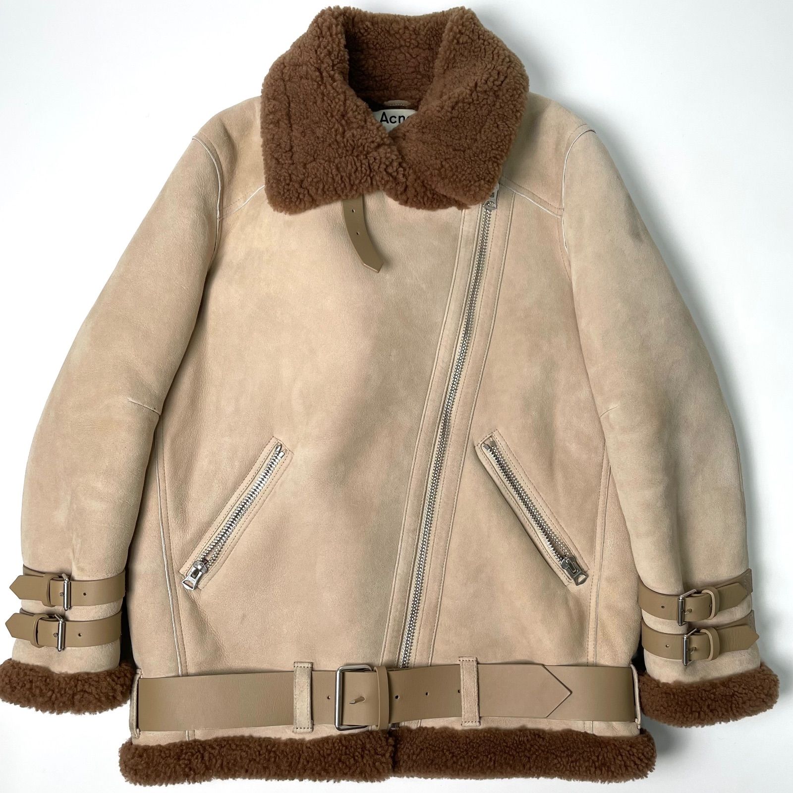 【説明を読んでください】Acne ムートン ライダース レザー ジャケット Acne studios ムートンジャケット ライダース レザー ボア 17AW - メルカリ