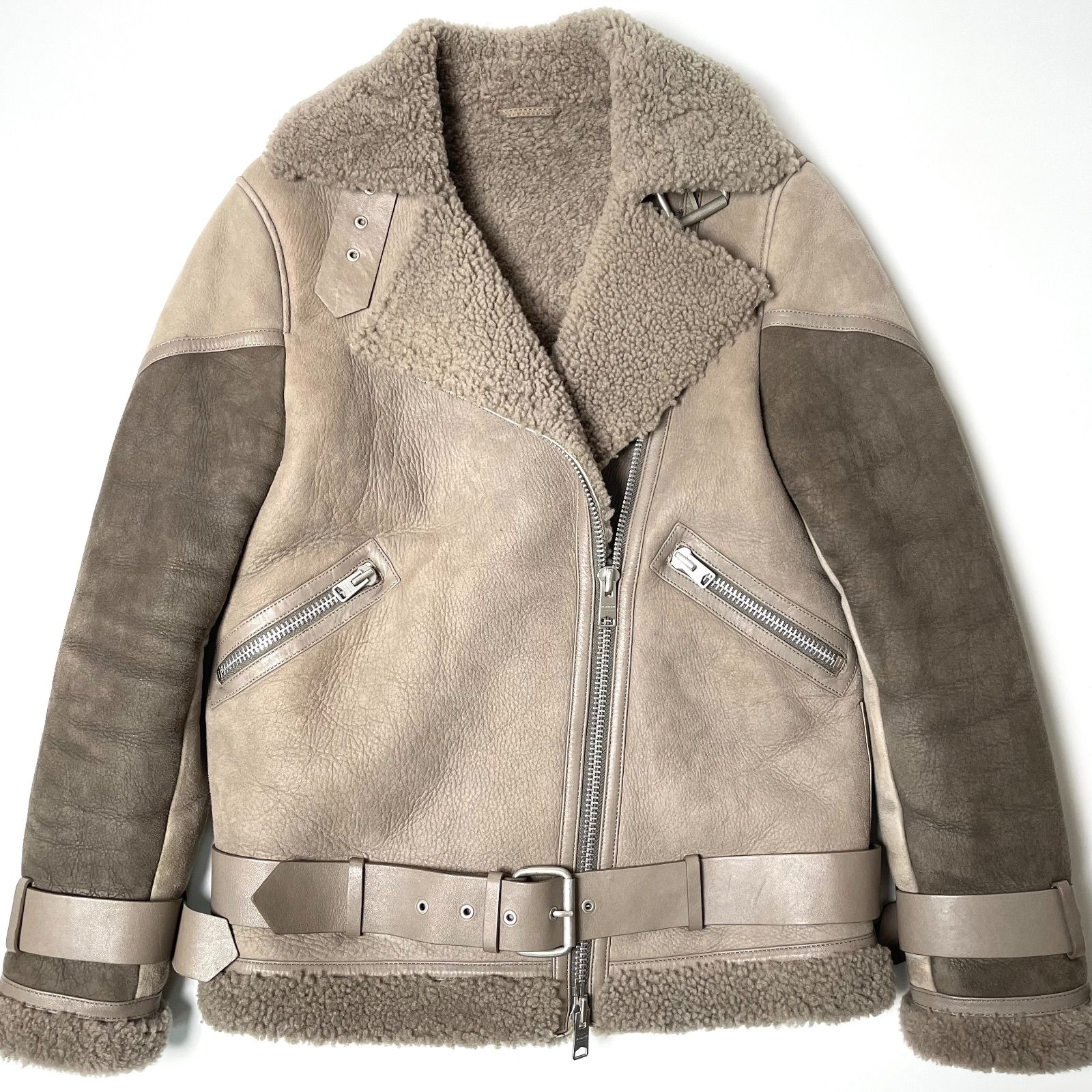 定価21万ALL SAINTS 希少（M）S！ムートンジャケット美品 定価21万ALL SAINTS 希少（M）S！ムートンジャケット美品