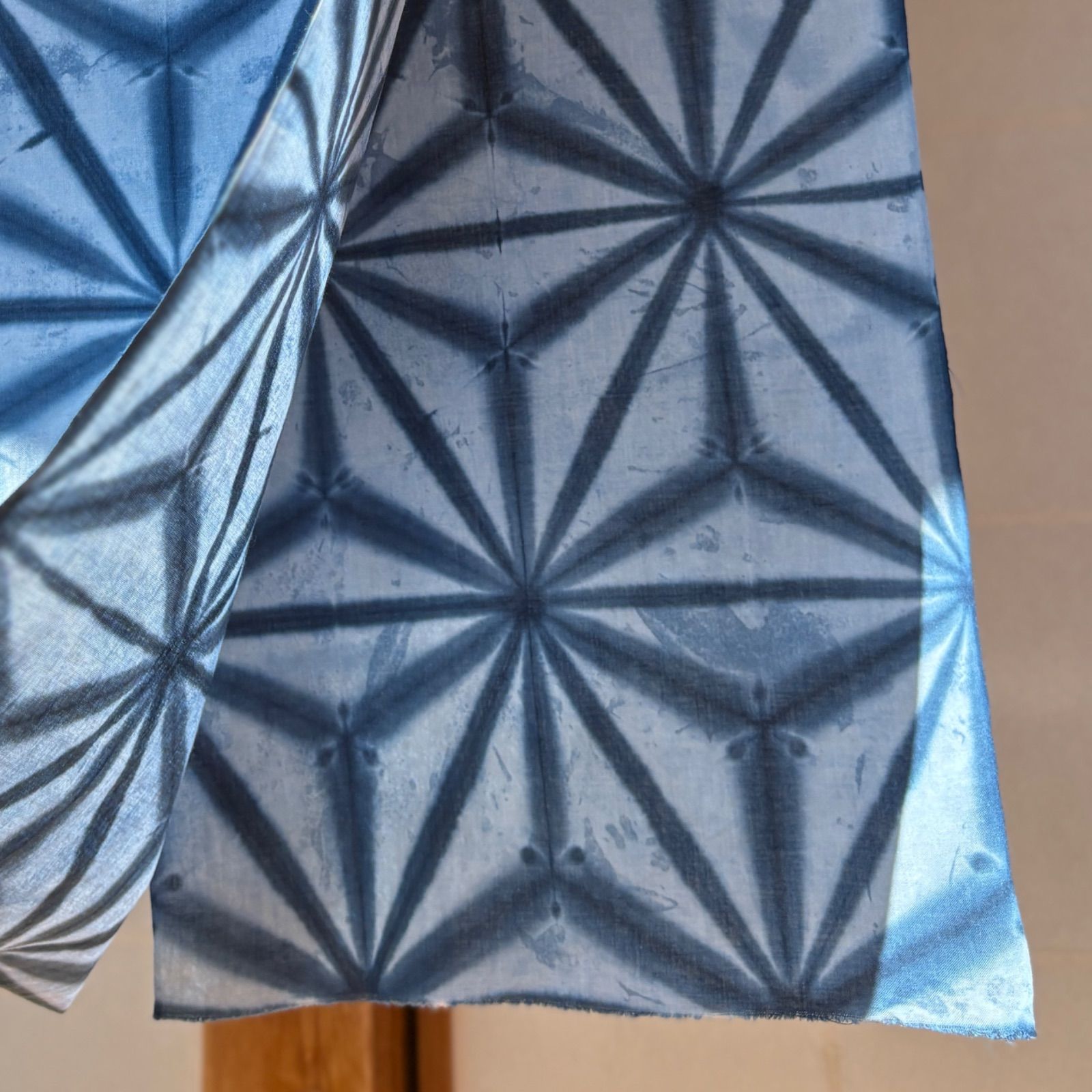 s118 【sato】 藍染 長尺生地 高級さらし生地 490cm どどん！と大きな