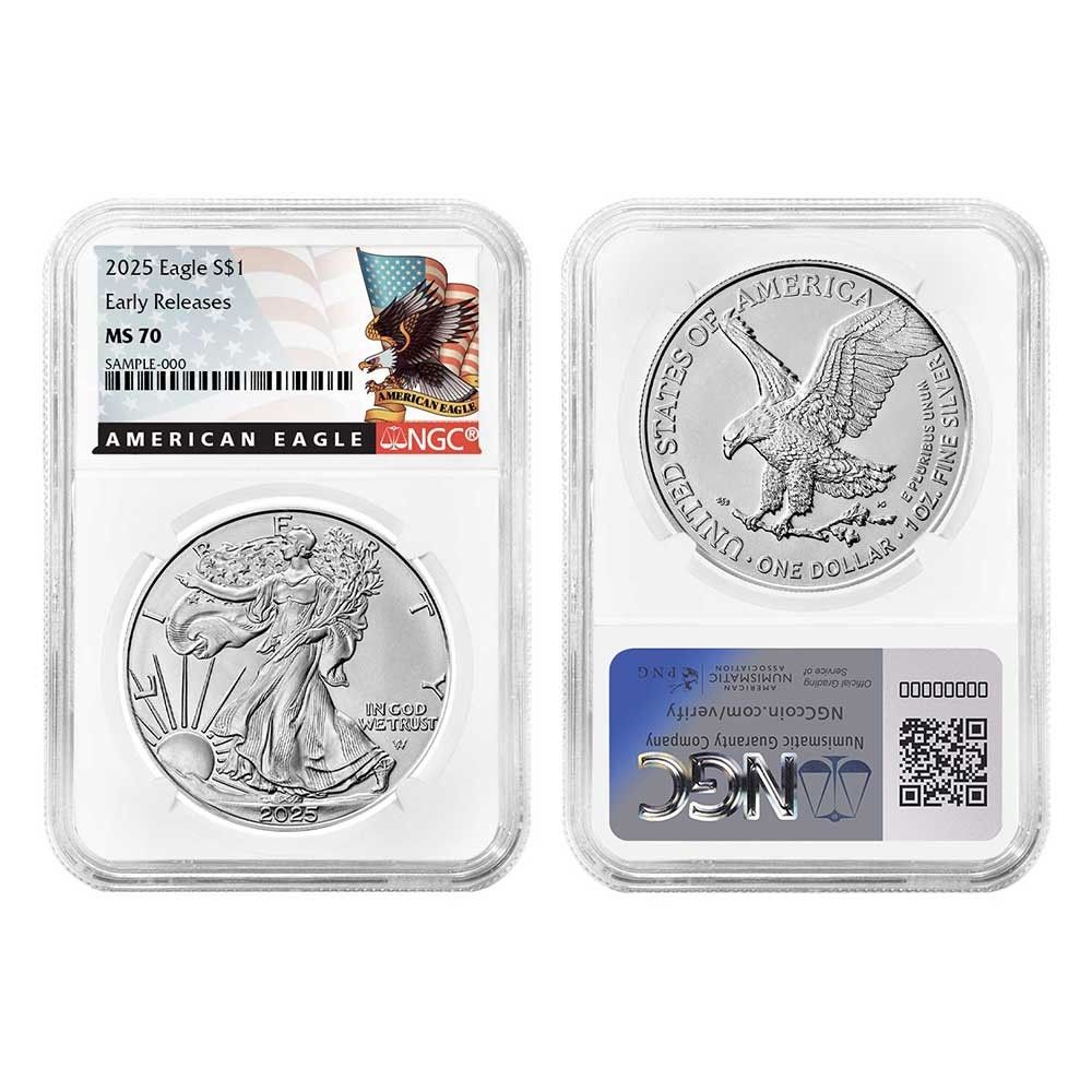 2025年 1ドル アメリカン シルバー イーグル 3枚セット NGC MS70 ER