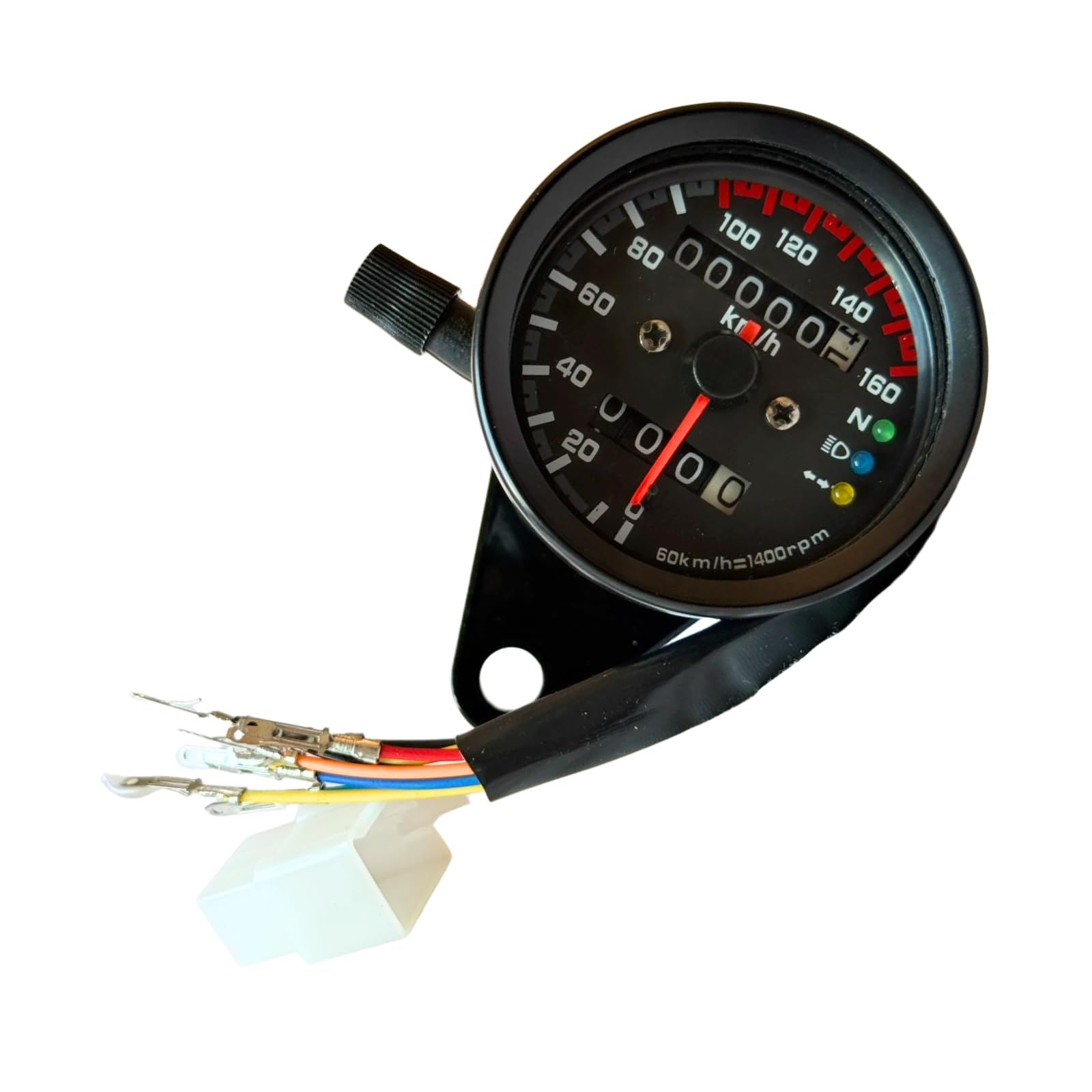 RIOMY スピードメーター バイク 12V汎用 機械式 160km/h LEDライト 