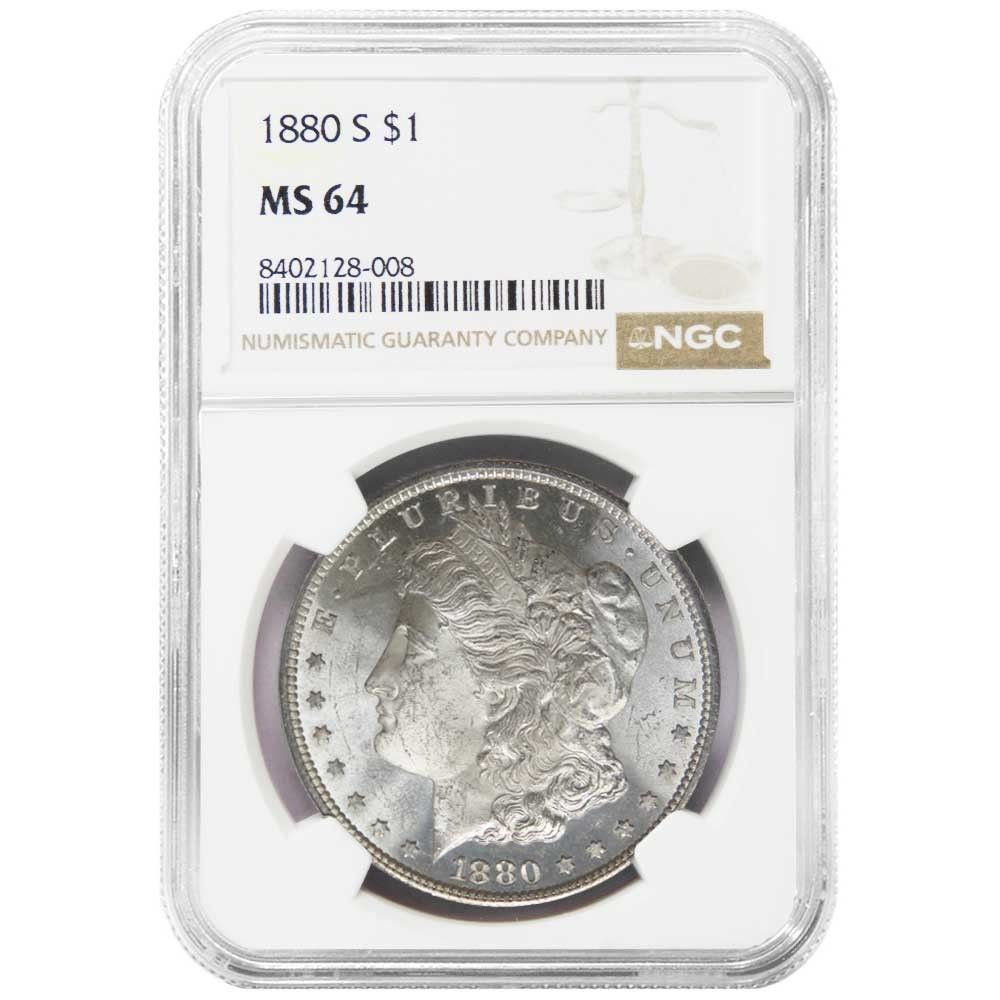 1880-S 1ドル モルガン銀貨 NGC MS64 ブラウンラベル - メルカリ