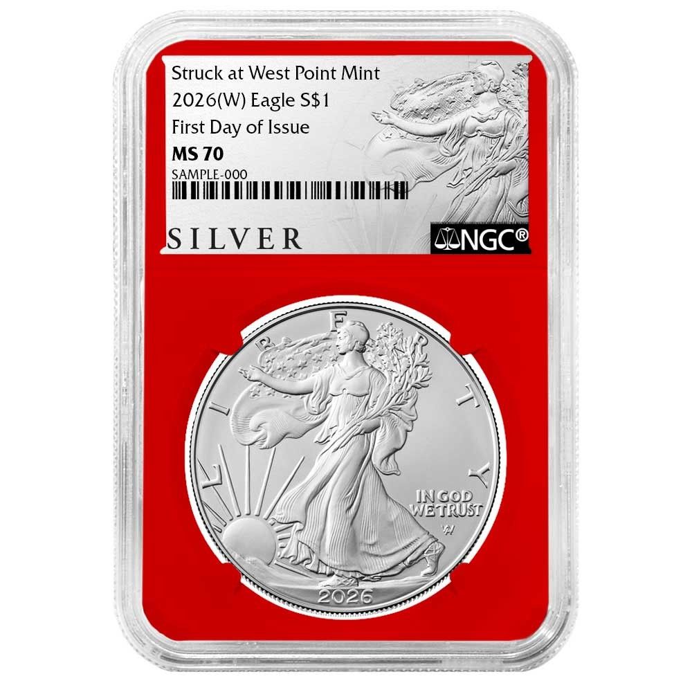 2026年 (W) 1ドル アメリカン シルバー イーグル NGC MS70 FDI ALS