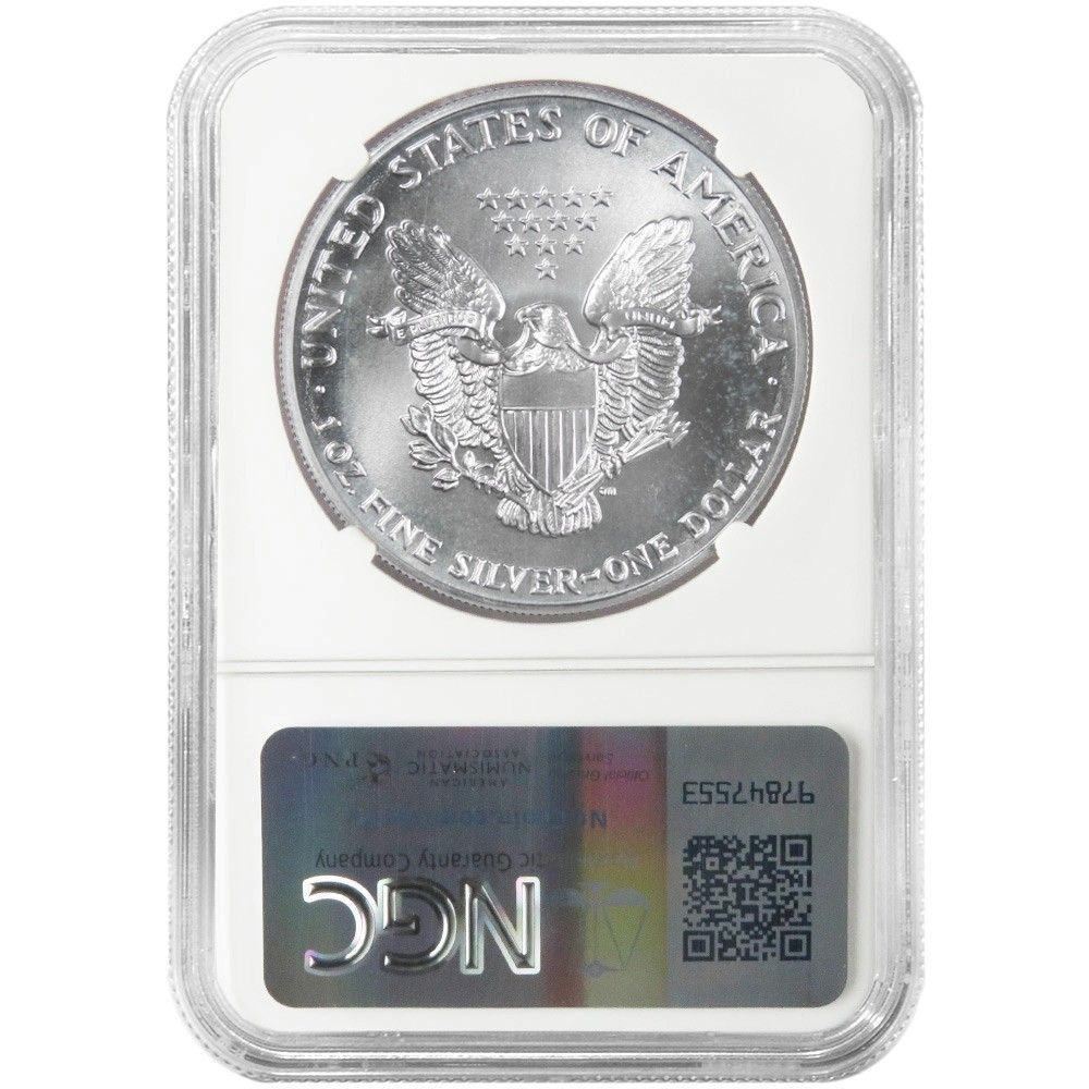 1990年 1ドル アメリカン シルバー イーグル NGC MS69 ミントエラー