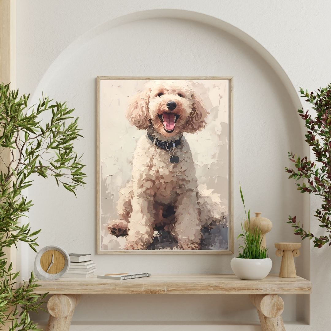 油絵 絵画【トイプードル】 油絵 絵画【トイプードル】 トイプードル犬の絵【完成例】お顔アップの胸像